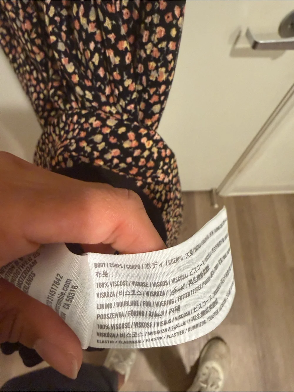 Abercrombie & Fitch Black Maxi Dress with Pink Floral Print - Picture 7 of 7
